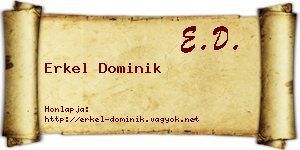 Erkel Dominik névjegykártya